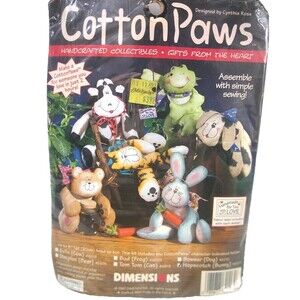 Vintage 1997 Dimensions Hopscotch Bunny Cotton Paws Handcrafted Kit 62117 Easter
